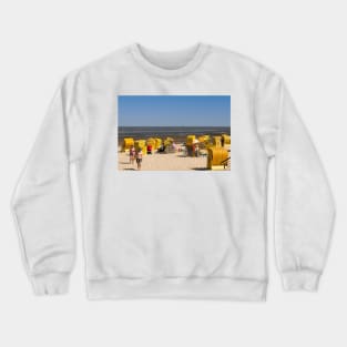 Cuxhaven Beach at Low Tide - North Sea Crewneck Sweatshirt